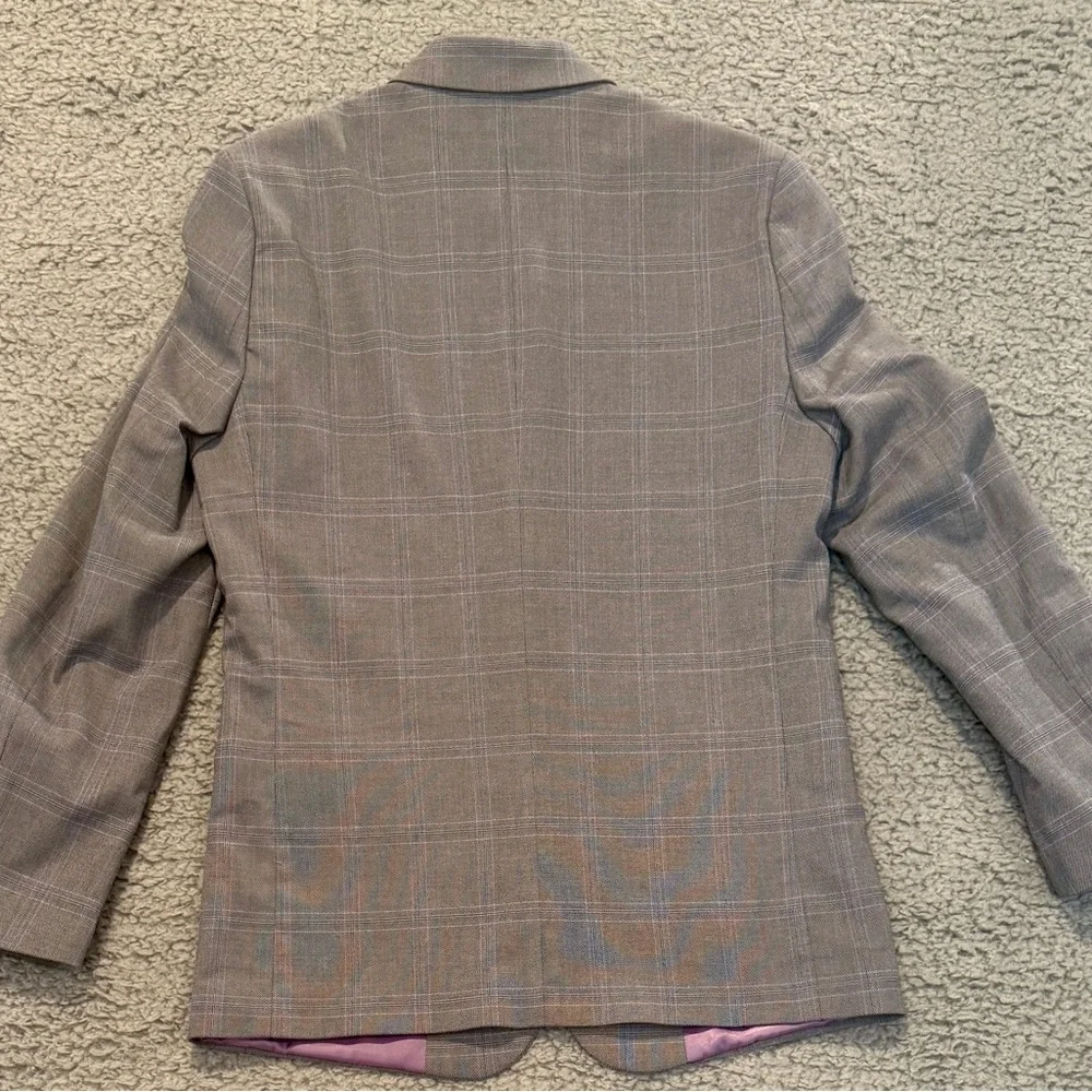 Calvin Klein Charcoal Checkered Blazer - Picture 3 of 8